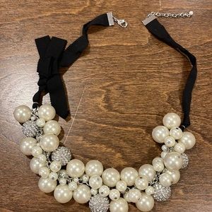 Pearl and rhinestone choker